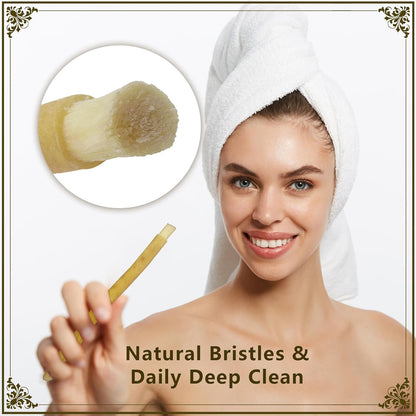 Miswak Sticks for Teeth Pack of 4 - Vacuum Sealed Traditional Sewak Natural Miswak Toothbrush - for Healthy Teeths,Gums and Fresh Breath
