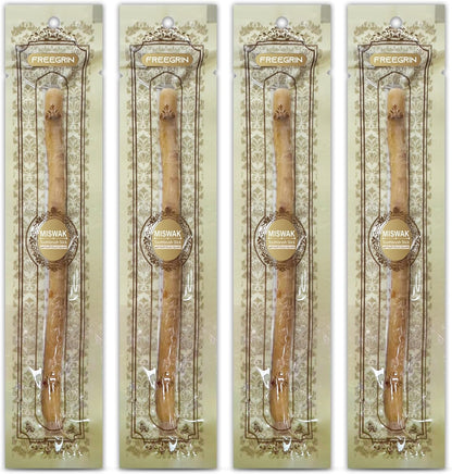 Miswak Sticks for Teeth Pack of 4 - Vacuum Sealed Traditional Sewak Natural Miswak Toothbrush - for Healthy Teeths,Gums and Fresh Breath