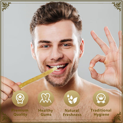 Miswak Sticks for Teeth Pack of 4 - Vacuum Sealed Traditional Sewak Natural Miswak Toothbrush - for Healthy Teeths,Gums and Fresh Breath