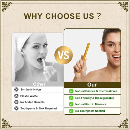 Miswak Sticks for Teeth Pack of 4 - Vacuum Sealed Traditional Sewak Natural Miswak Toothbrush - for Healthy Teeths,Gums and Fresh Breath