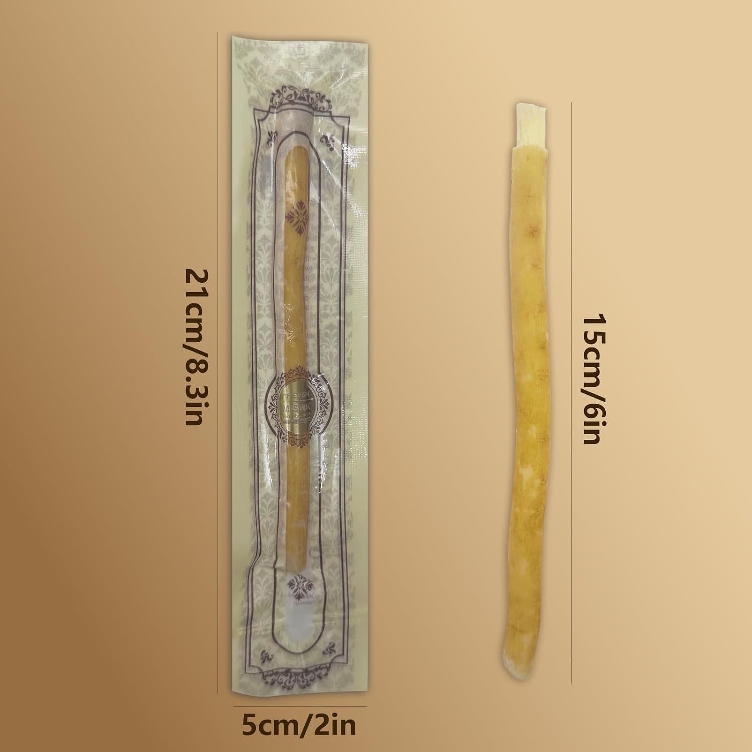Miswak Sticks for Teeth Pack of 4 - Vacuum Sealed Traditional Sewak Natural Miswak Toothbrush - for Healthy Teeths,Gums and Fresh Breath
