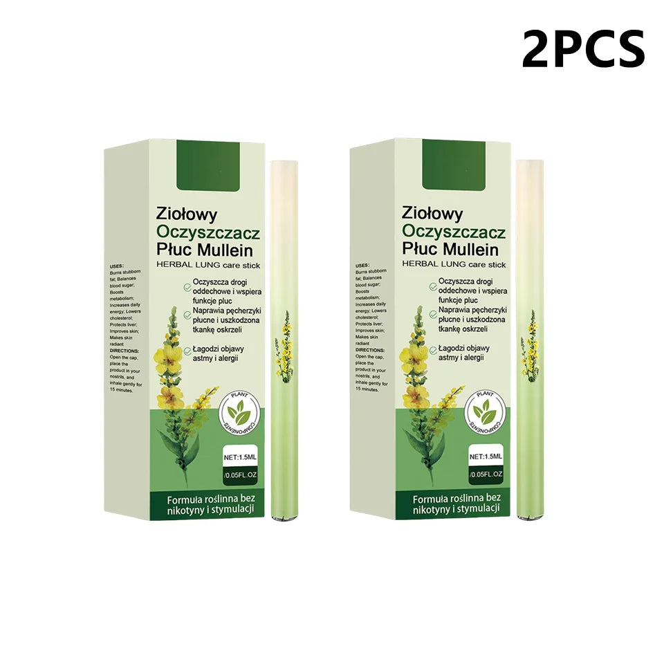 1/3/4Pcs Herbal Diffuser Pen with Extracts of Mullein Mints Rosemary Natural for Lung Cleansing Clear Breathing Improvement