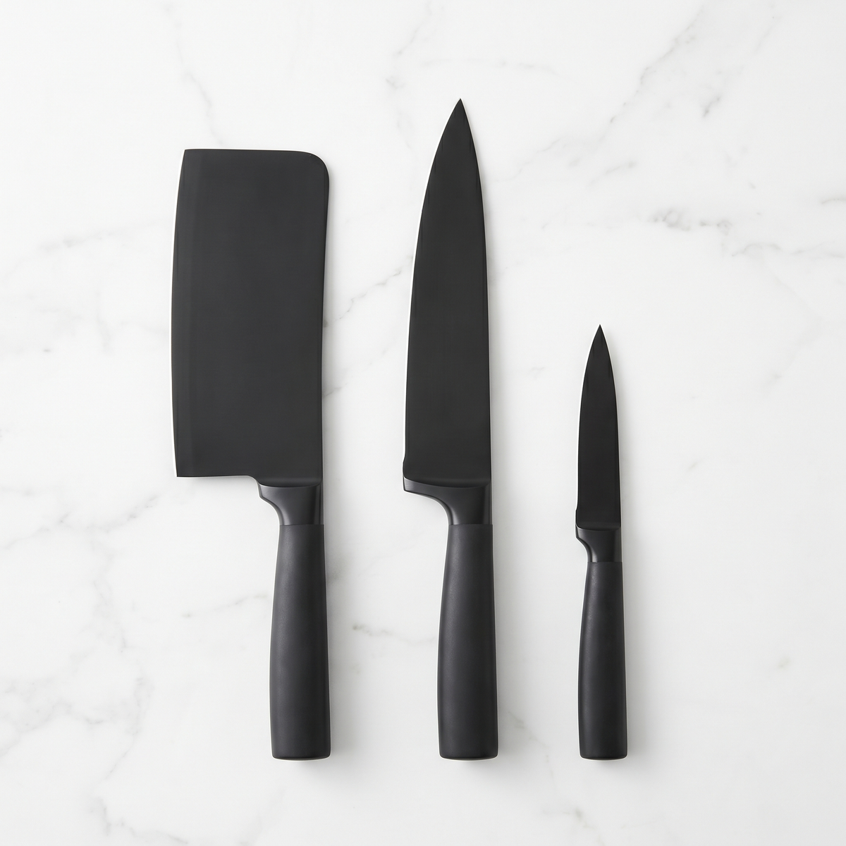 Black Knife Set - Overhead Flat Lay