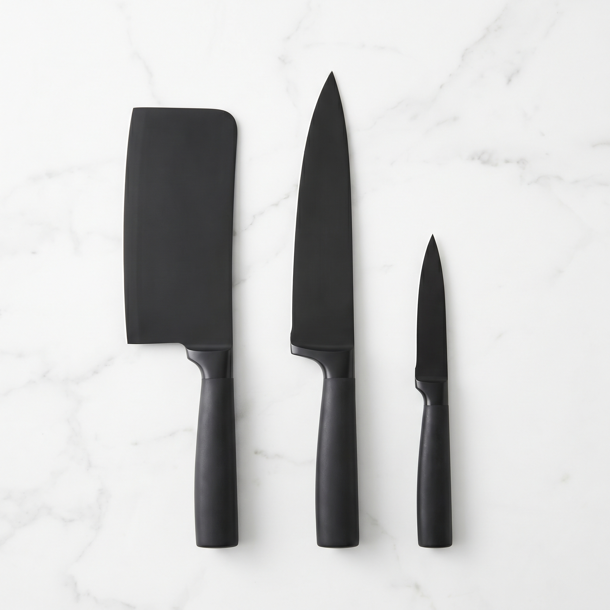 Black Knife Set - Overhead Flat Lay