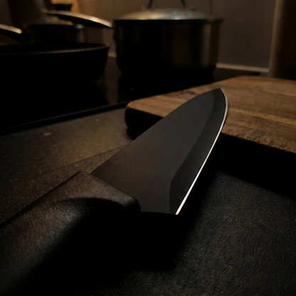 Black Knife Set - Black Blade Macro Close-up